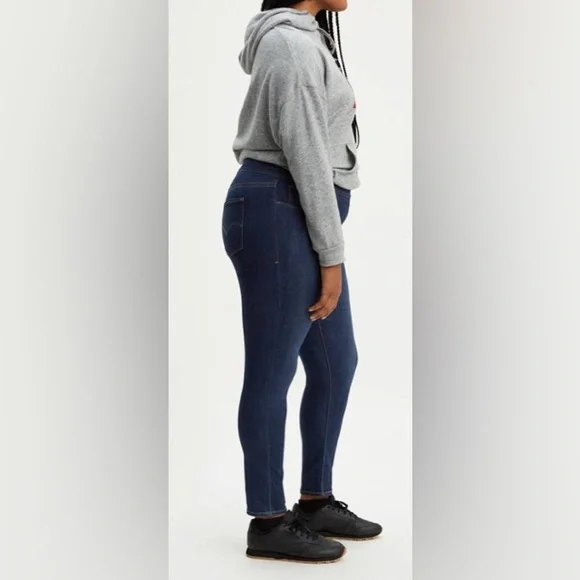 LEVI'S PULL ON DENIM LEGGINGS - DARK WASH - PLUS SIZE 18 - Picture 2 of 12